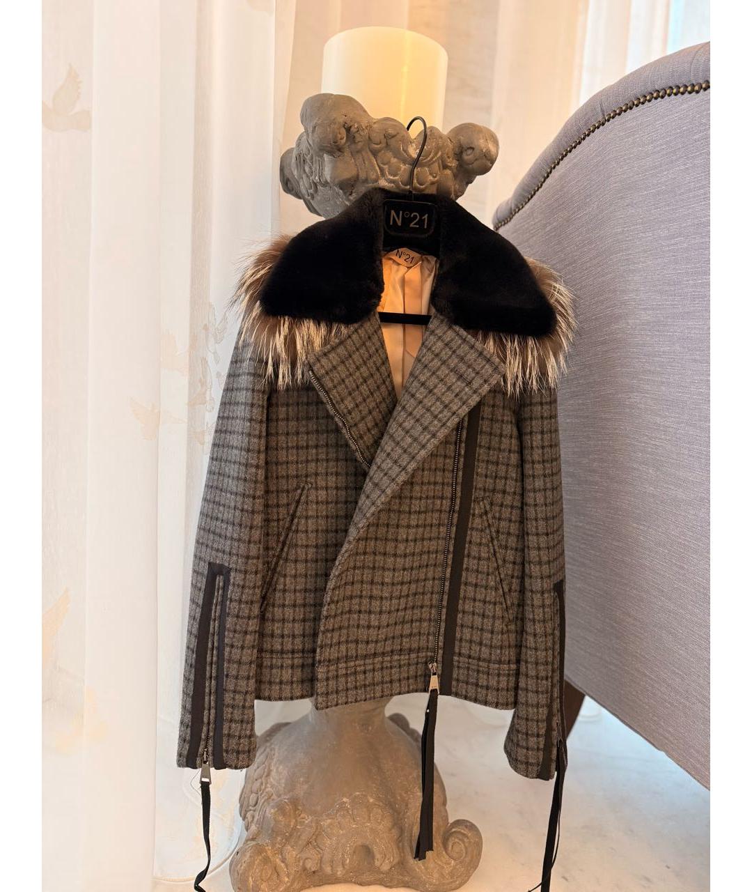 NO. 21 Черная шерстяная куртка, фото 9