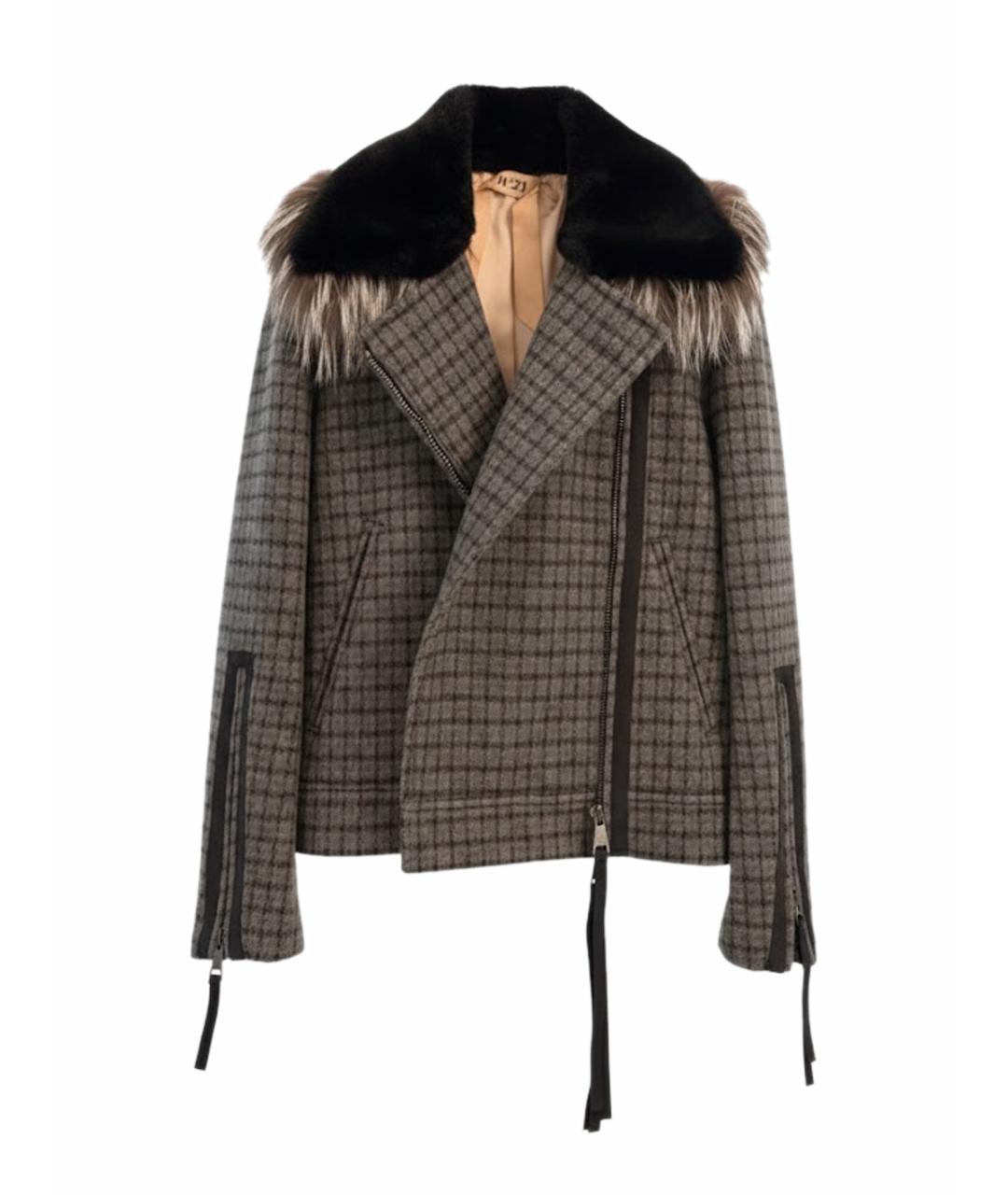 NO. 21 Черная шерстяная куртка, фото 1