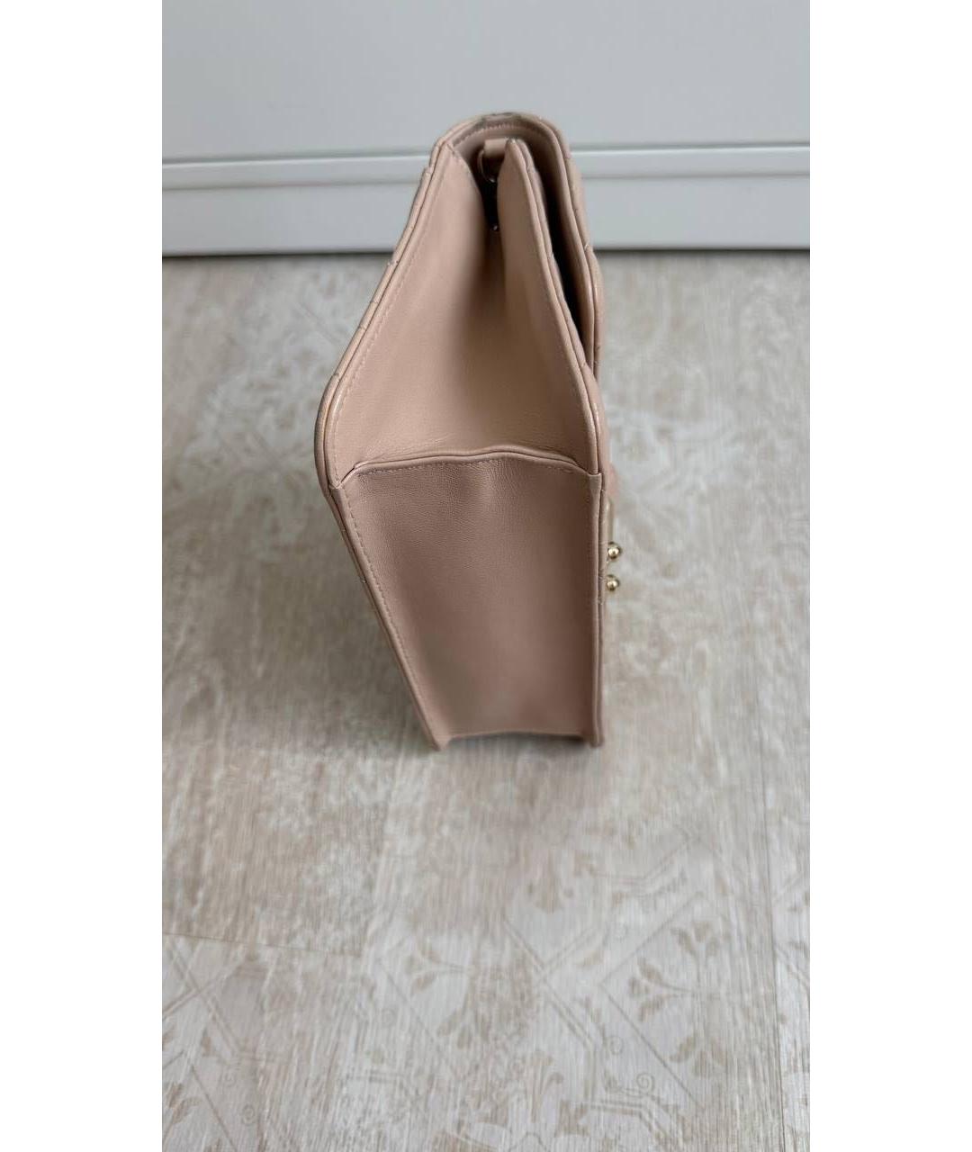 CHRISTIAN DIOR Бежевая кожаная сумка через плечо, фото 4
