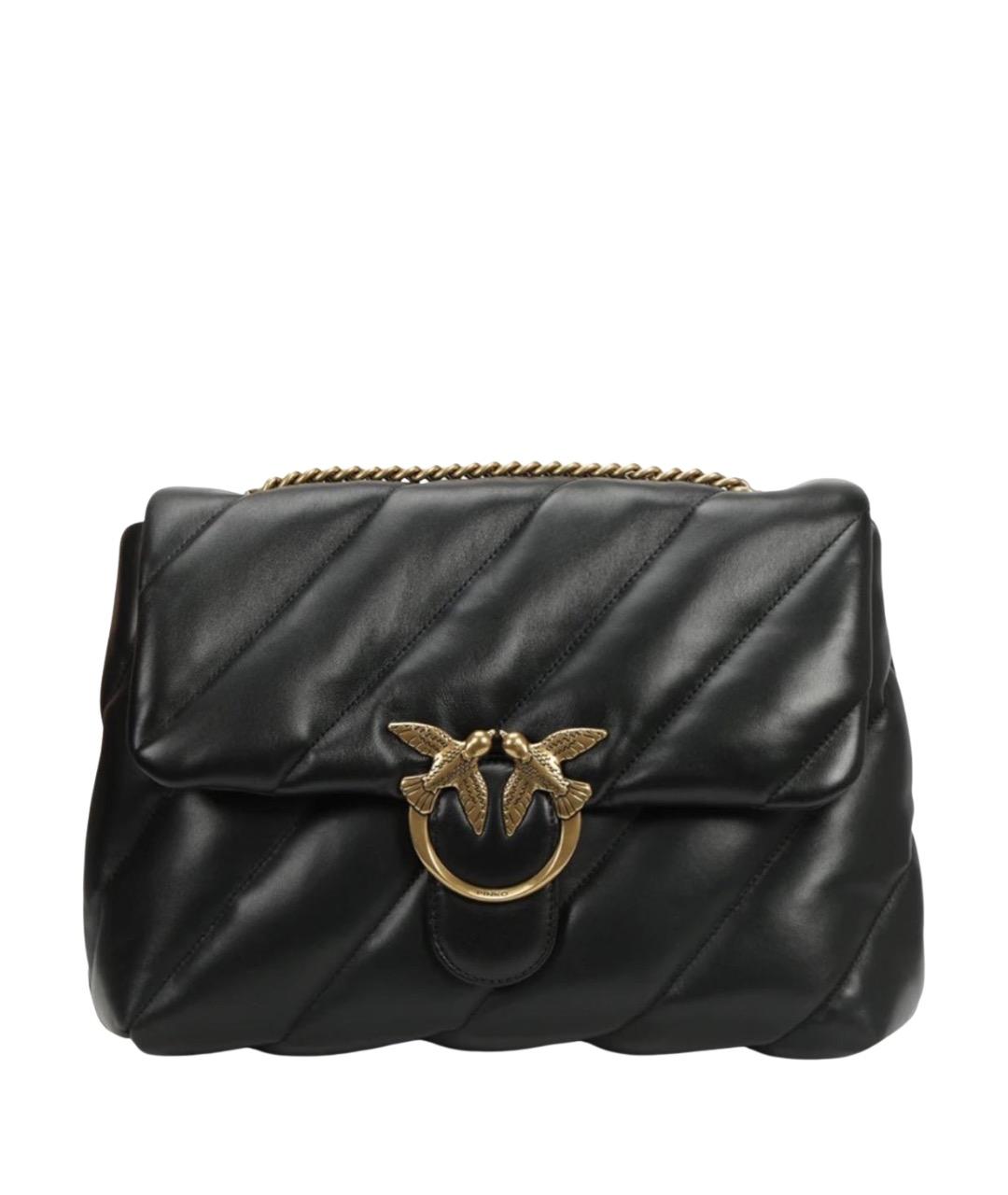 PINKO Черная кожаная сумка через плечо, фото 1