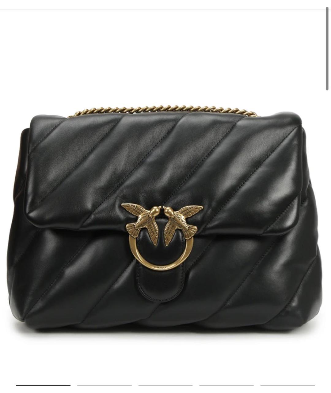 PINKO Черная кожаная сумка через плечо, фото 9