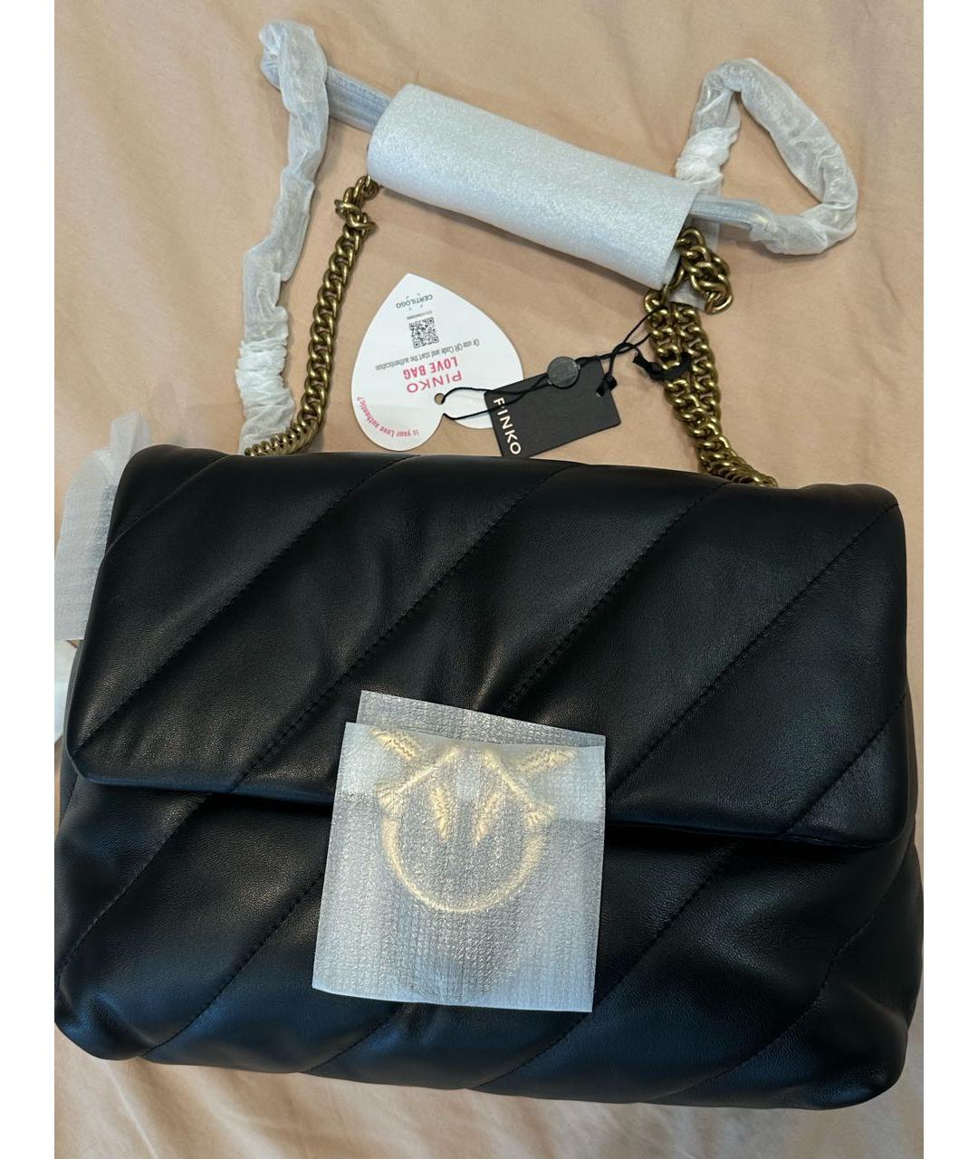 PINKO Черная кожаная сумка через плечо, фото 5