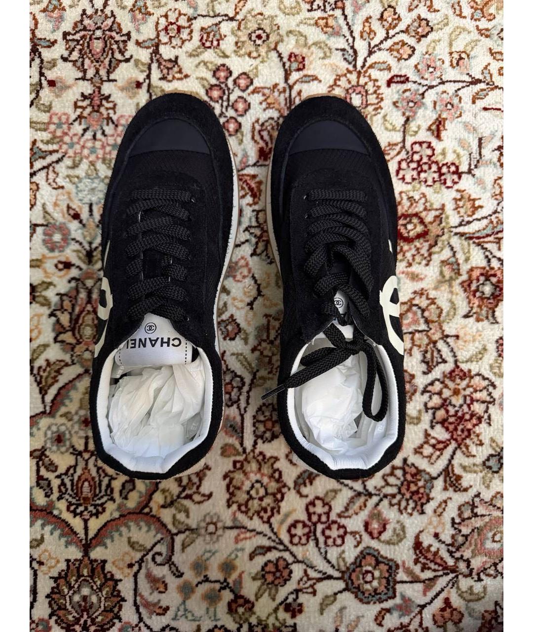 CHANEL Темно-синие кожаные кроссовки, фото 6