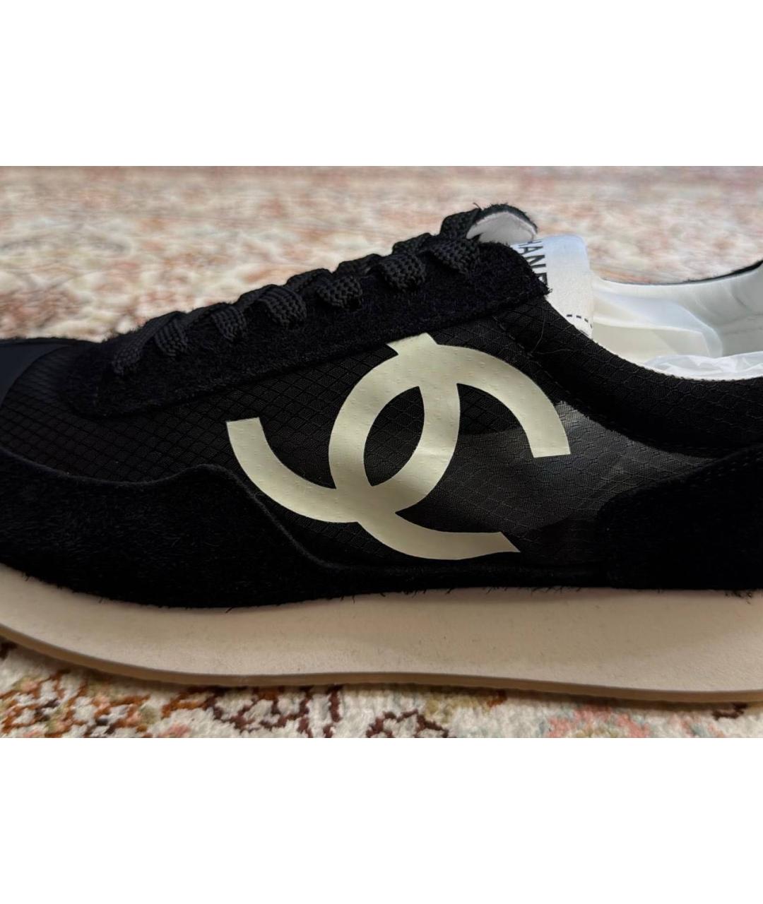 CHANEL Темно-синие кожаные кроссовки, фото 7