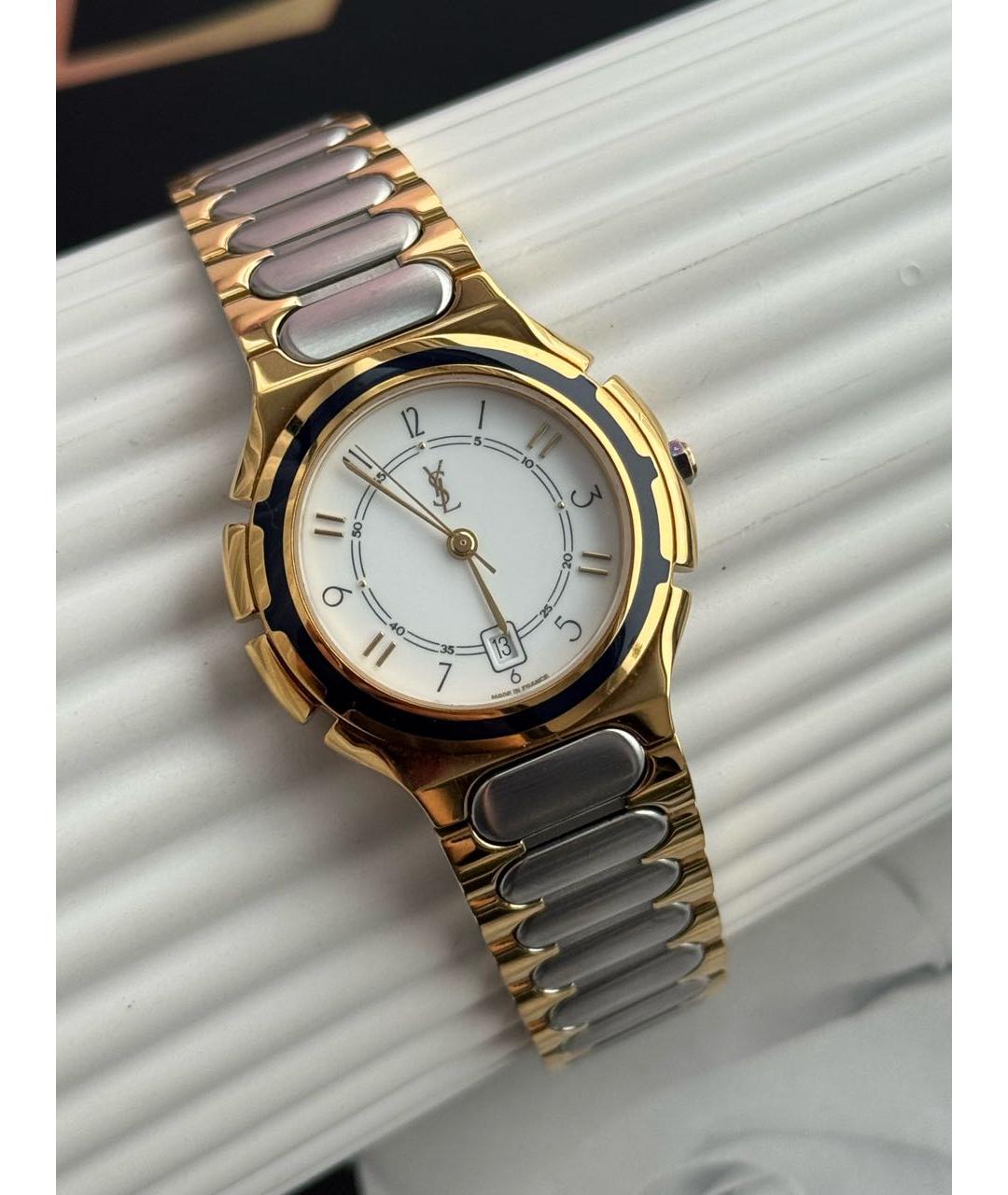 SAINT LAURENT Золотые позолоченные часы, фото 9