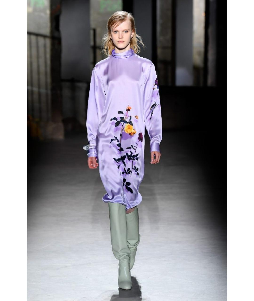 DRIES VAN NOTEN Мульти шелковое коктейльное платье, фото 7