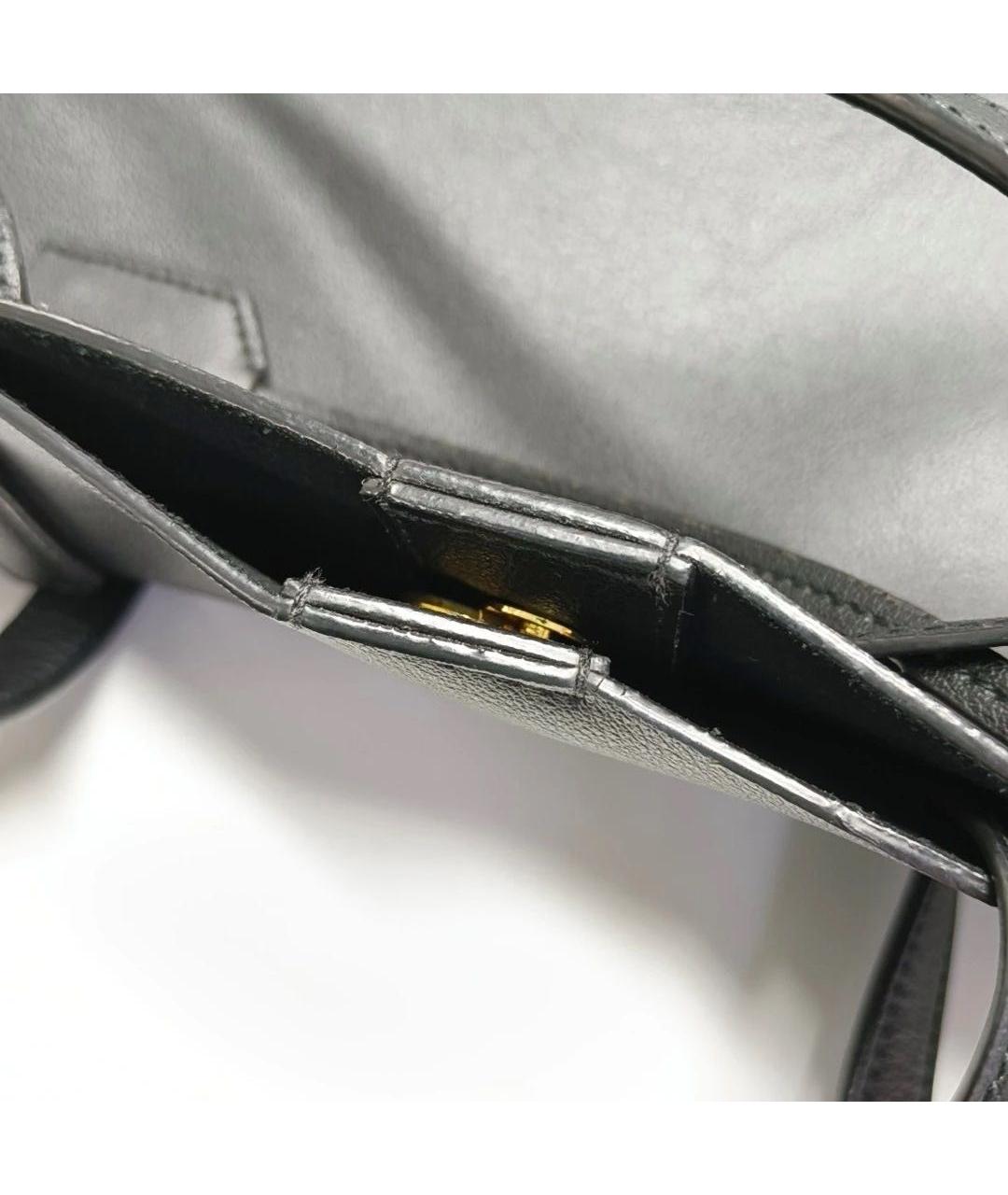 SAINT LAURENT Черная кожаная сумка тоут, фото 6