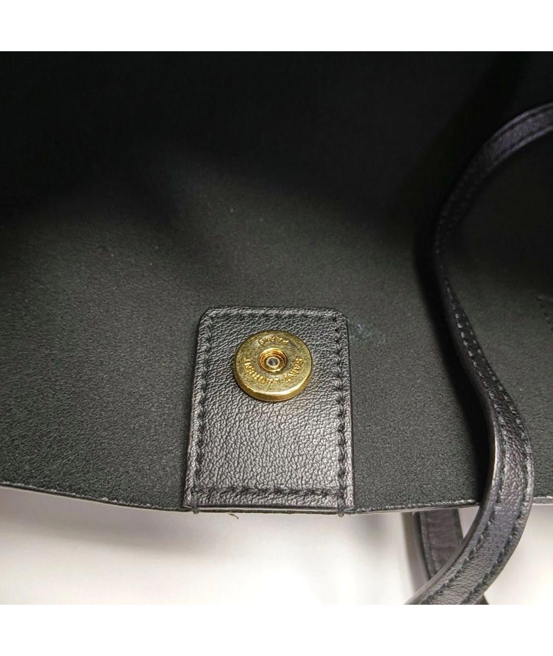 SAINT LAURENT Черная кожаная сумка тоут, фото 7