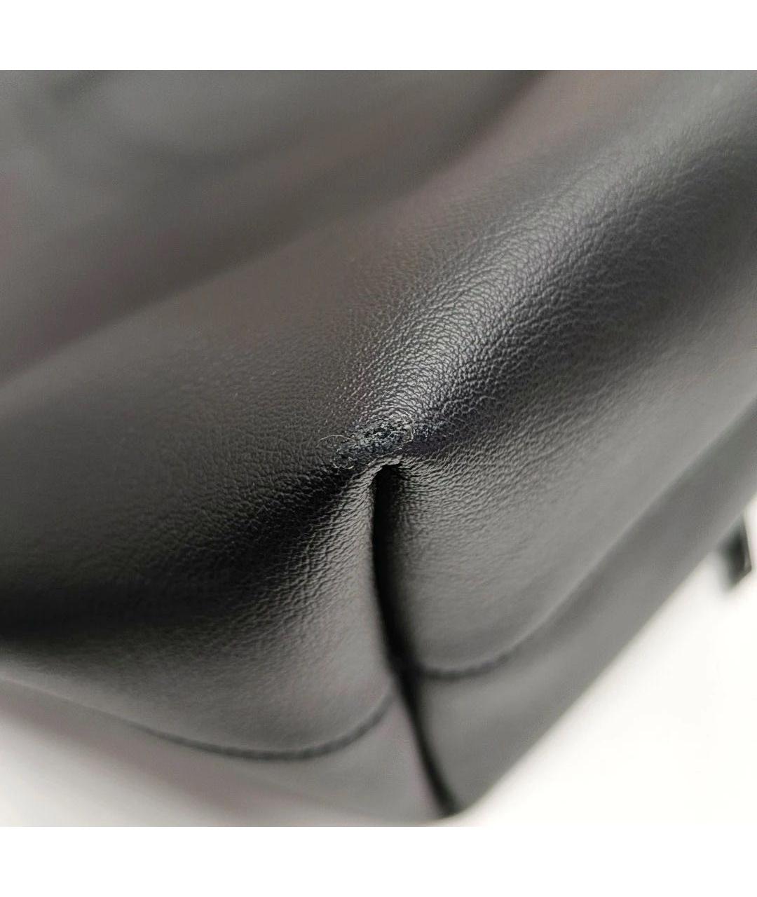 SAINT LAURENT Черная кожаная сумка тоут, фото 5