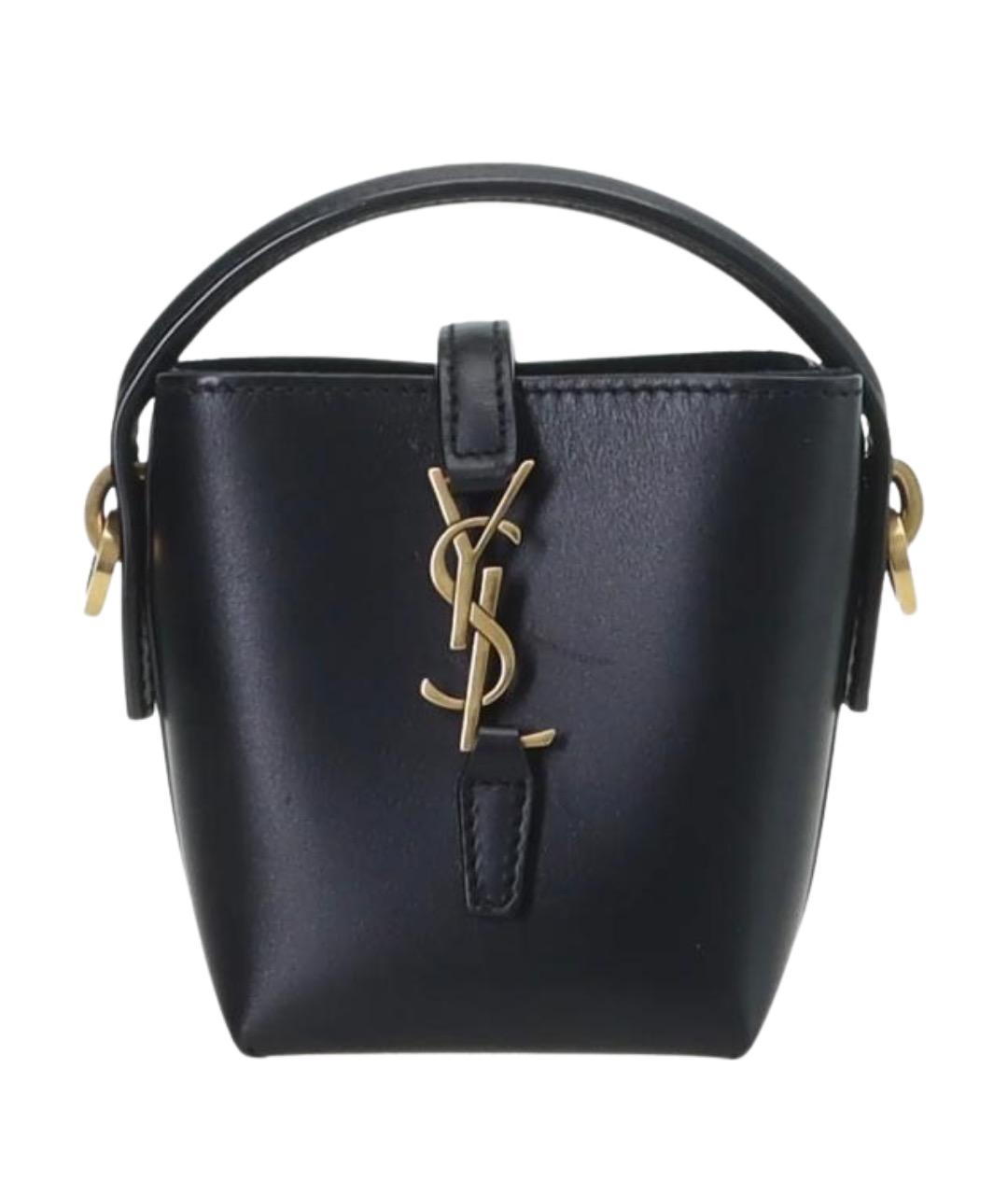 SAINT LAURENT Черная кожаная сумка через плечо, фото 1