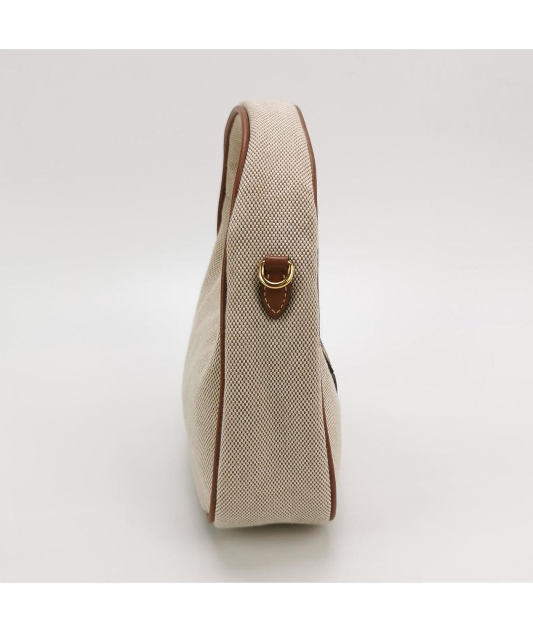 MIU MIU Бежевая тканевая сумка через плечо, фото 3