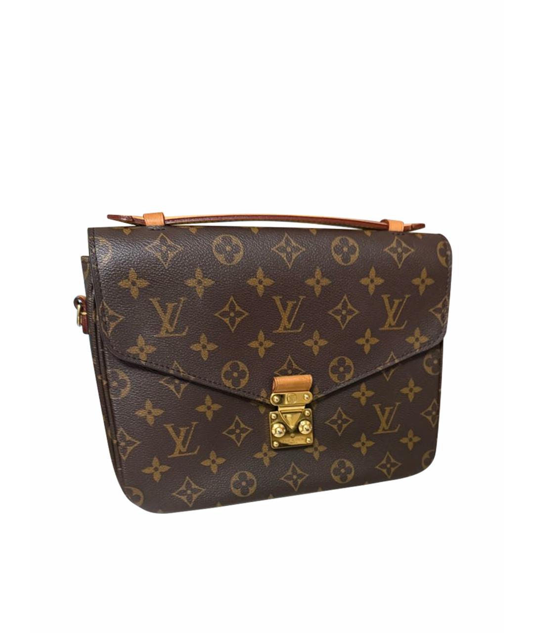 LOUIS VUITTON Коричневая кожаная сумка через плечо, фото 1