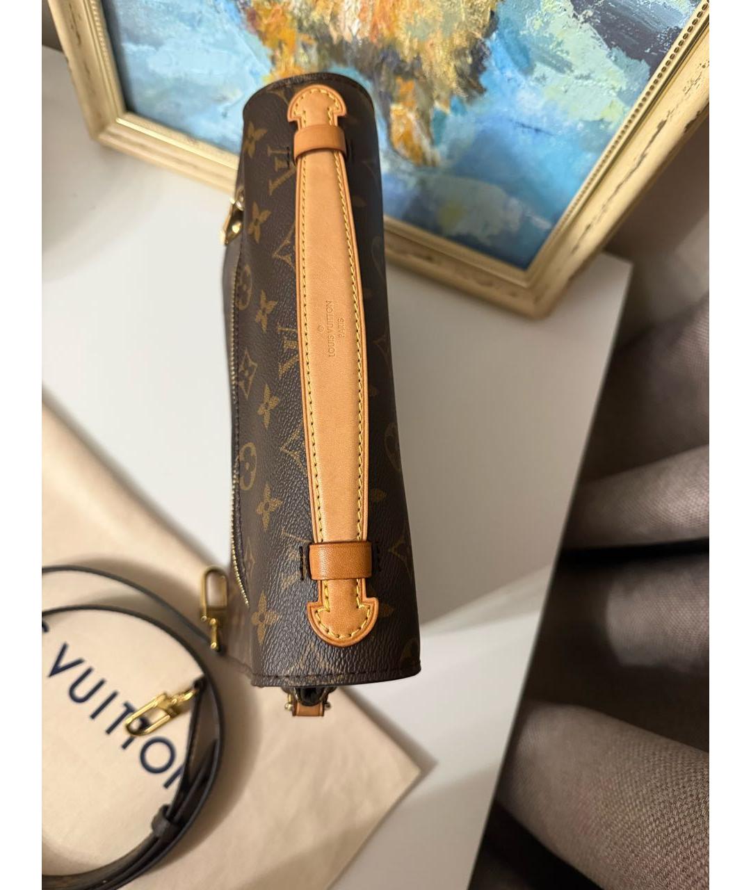 LOUIS VUITTON Коричневая кожаная сумка через плечо, фото 5