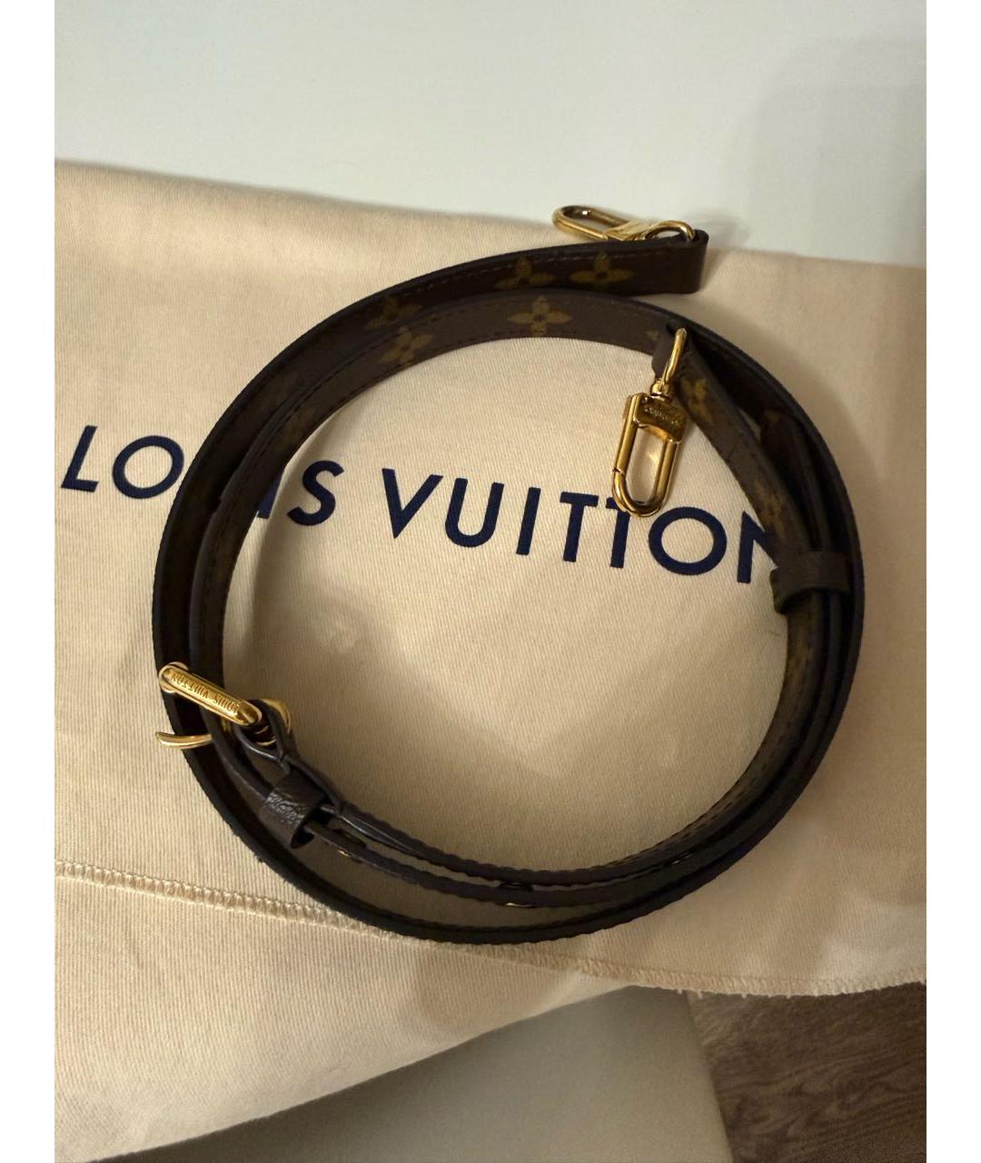 LOUIS VUITTON Коричневая кожаная сумка через плечо, фото 4