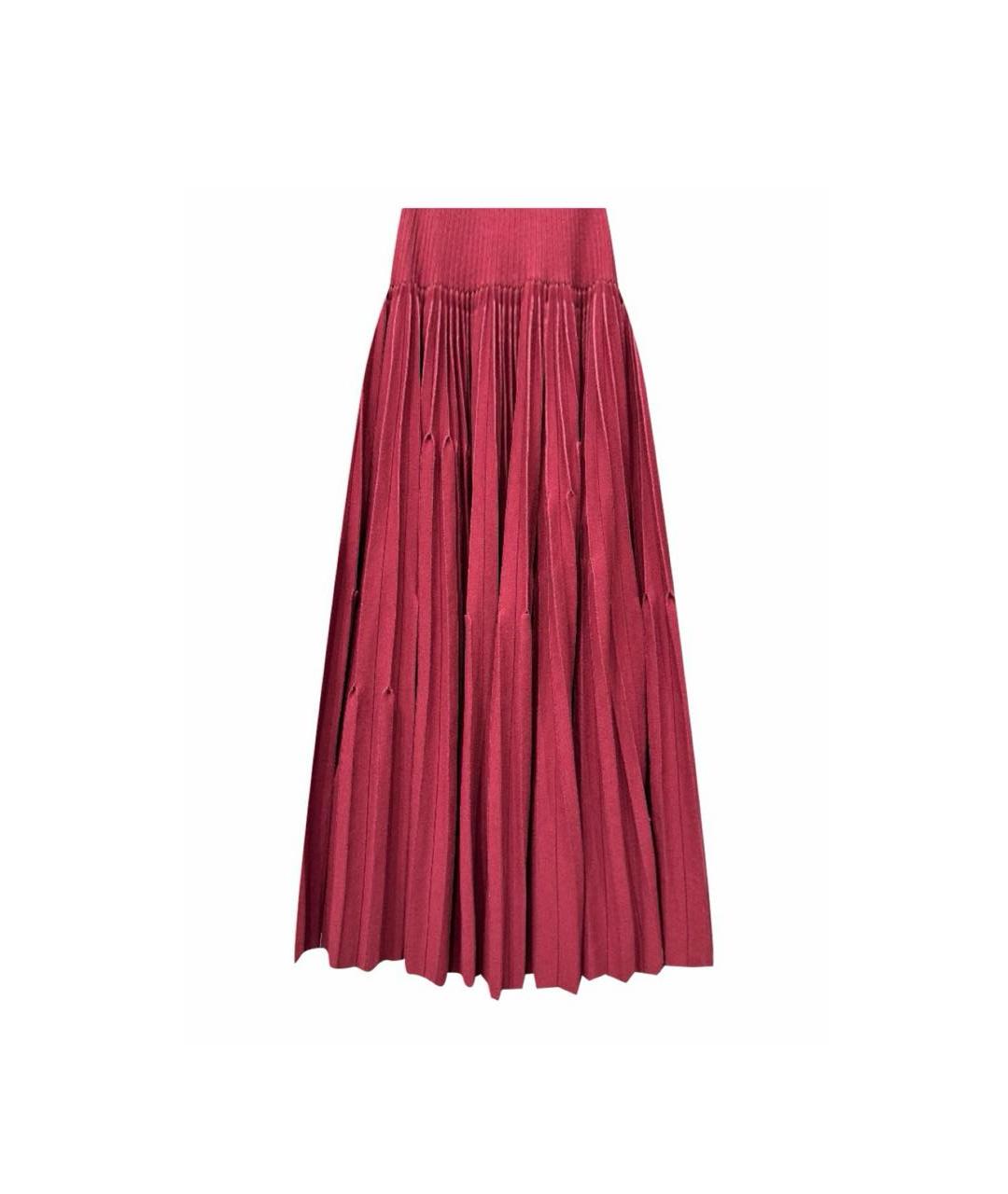 ALAIA Бордовая шерстяная юбка миди, фото 7