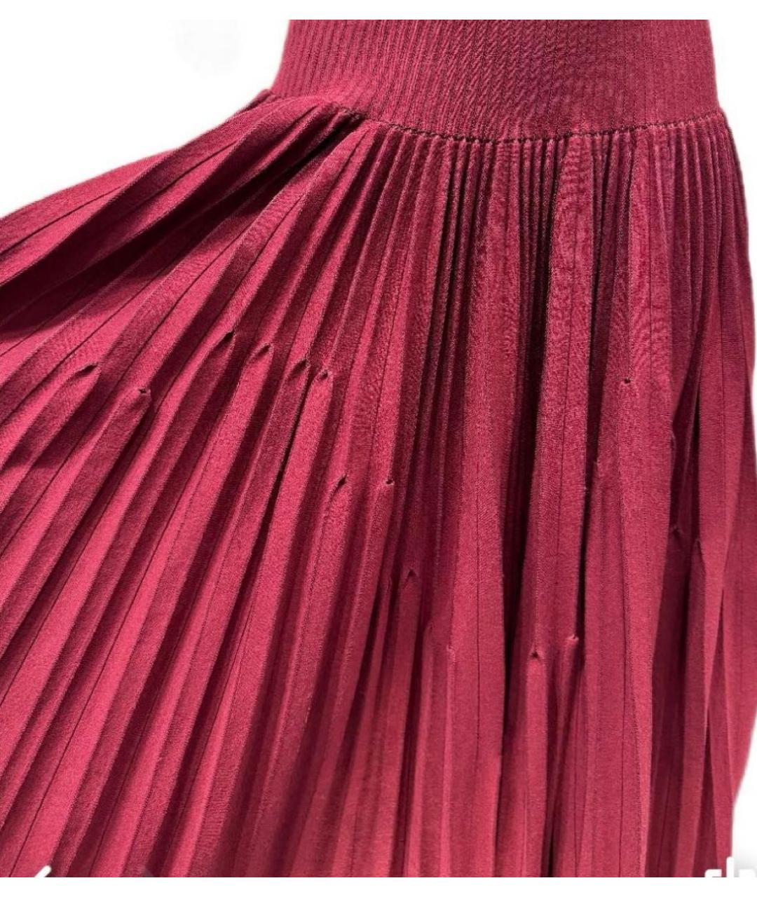 ALAIA Бордовая шерстяная юбка миди, фото 4