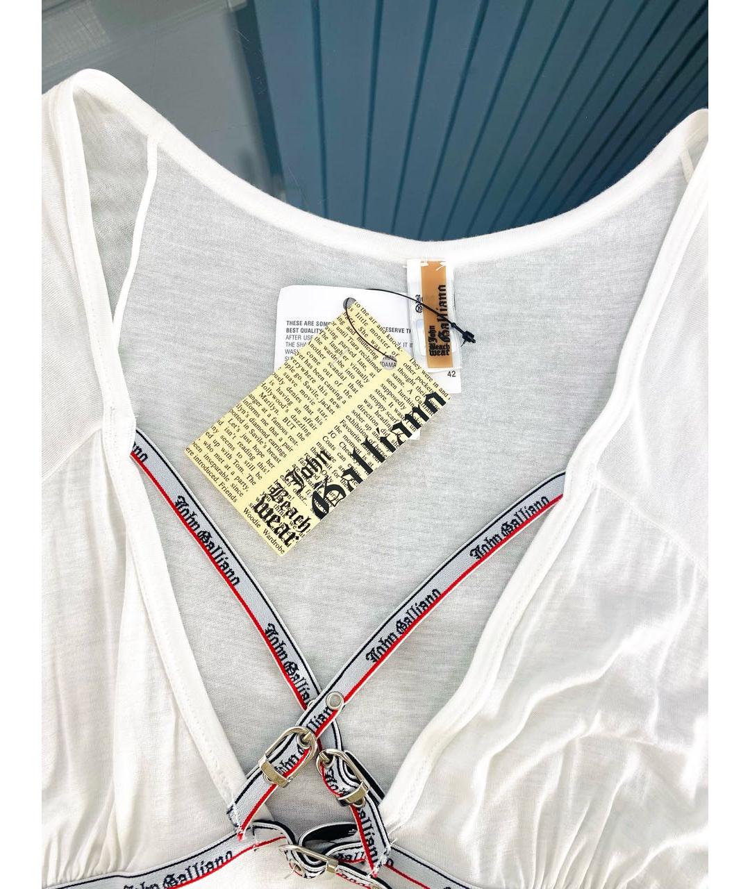 JOHN GALLIANO Белая вискозная футболка, фото 3