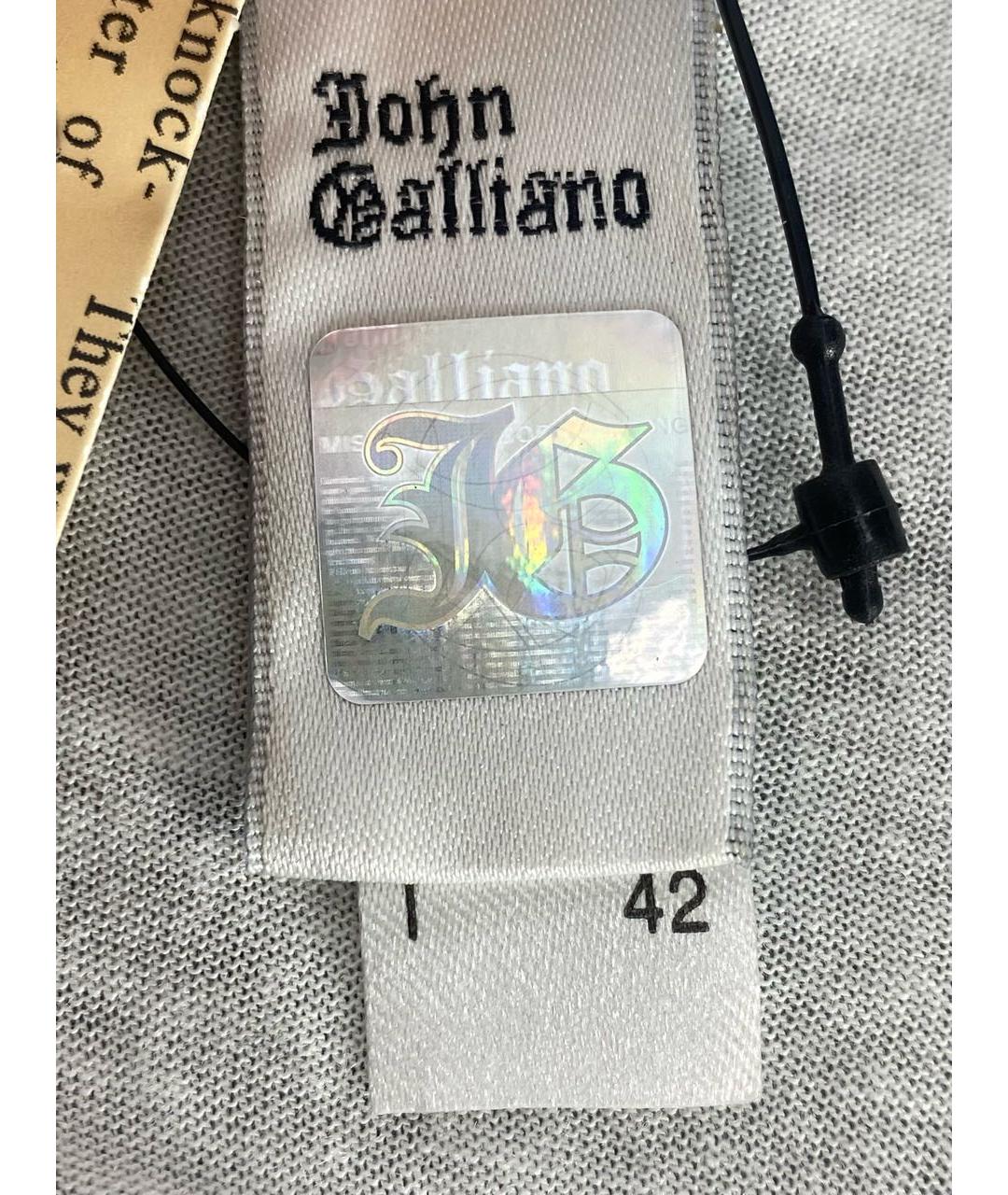 JOHN GALLIANO Белая вискозная футболка, фото 6