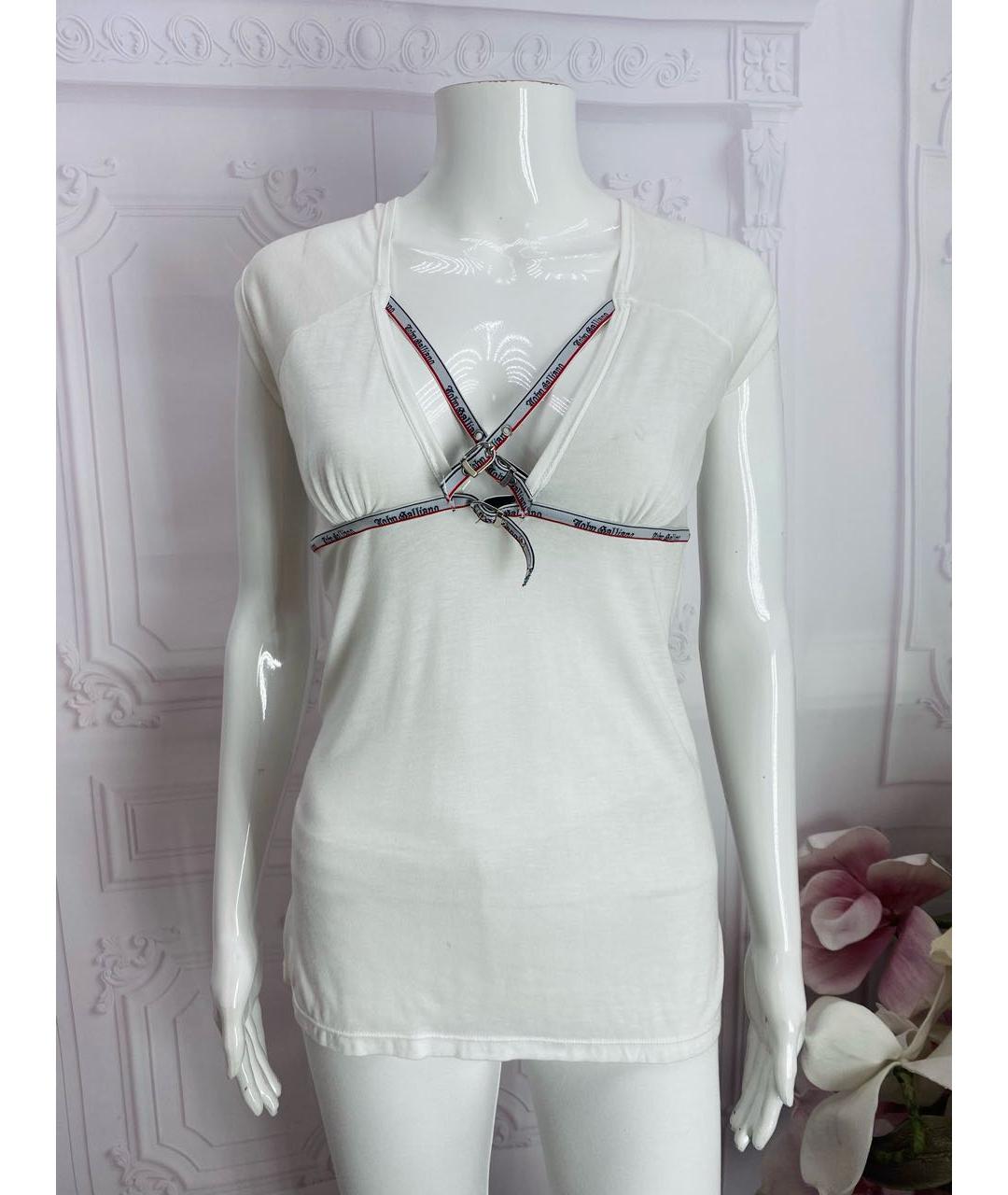 JOHN GALLIANO Белая вискозная футболка, фото 5