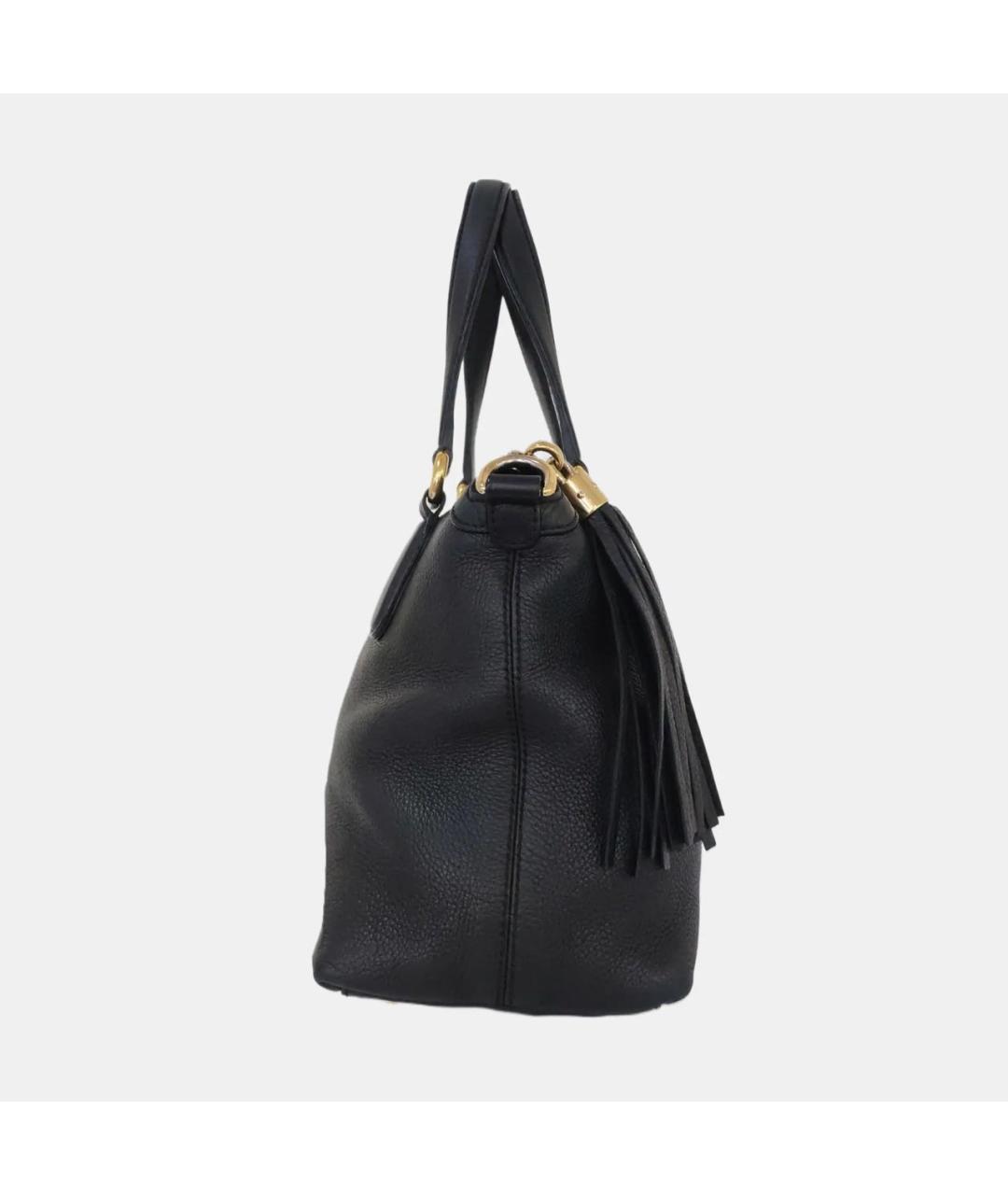 GUCCI Черная кожаная сумка тоут, фото 3