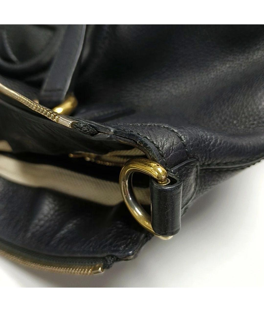 GUCCI Черная кожаная сумка тоут, фото 8