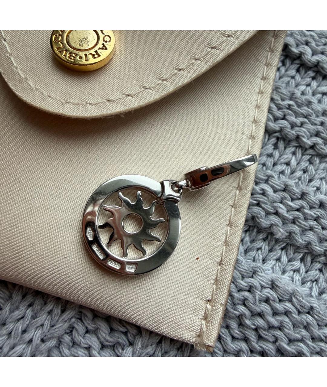 BVLGARI Серая подвеска из белого золота, фото 4