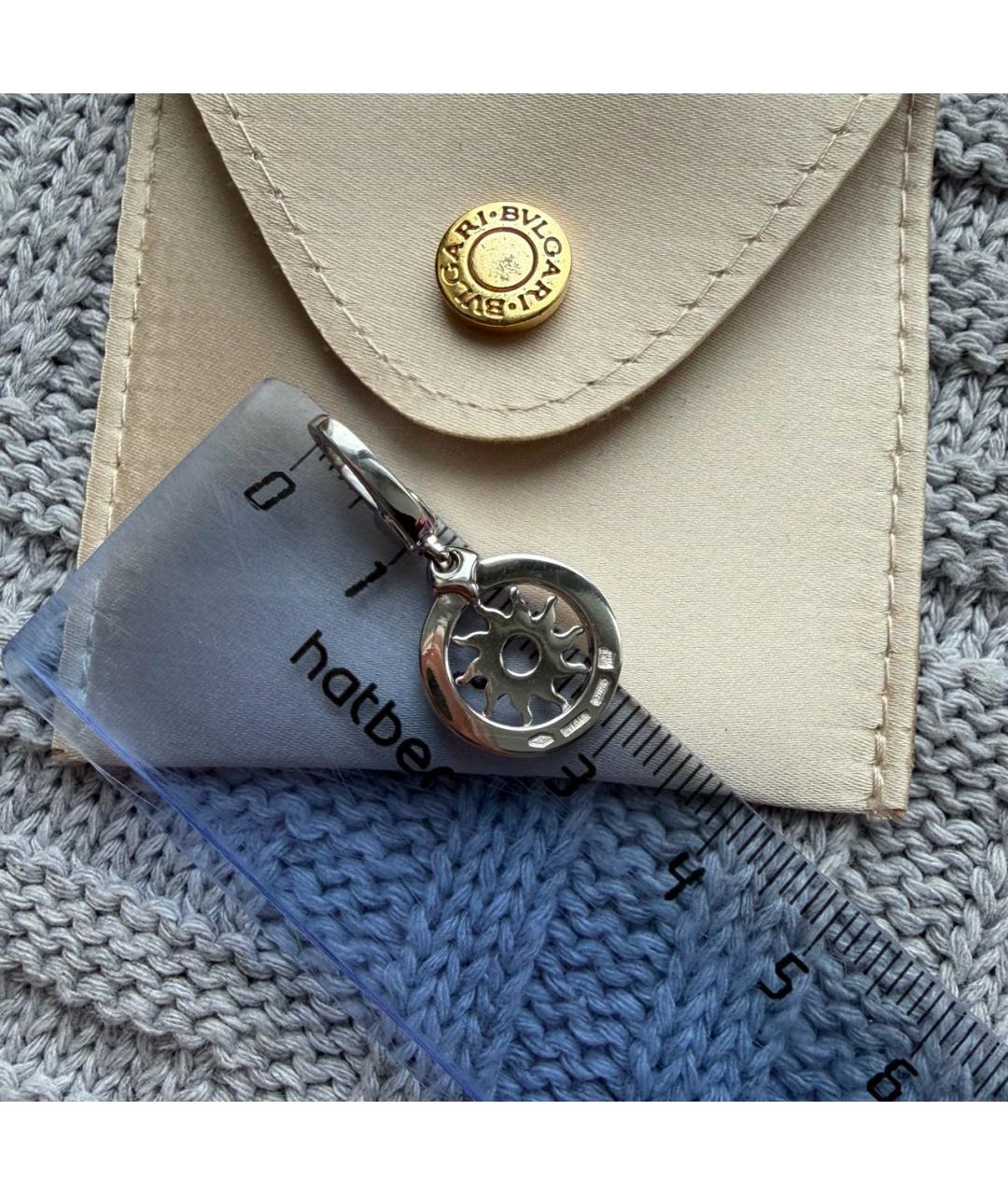 BVLGARI Серая подвеска из белого золота, фото 6