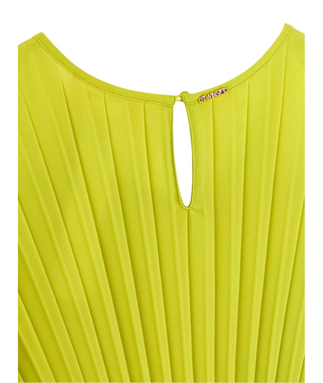 TWIN-SET Желтое полиэстеровое платье, фото 4