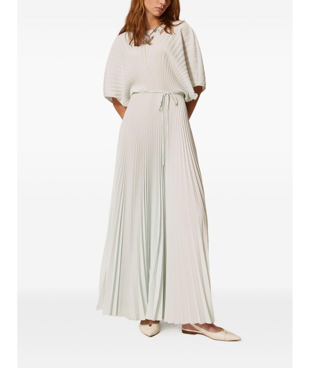 TWIN-SET Белое полиэстеровое платье, фото 4