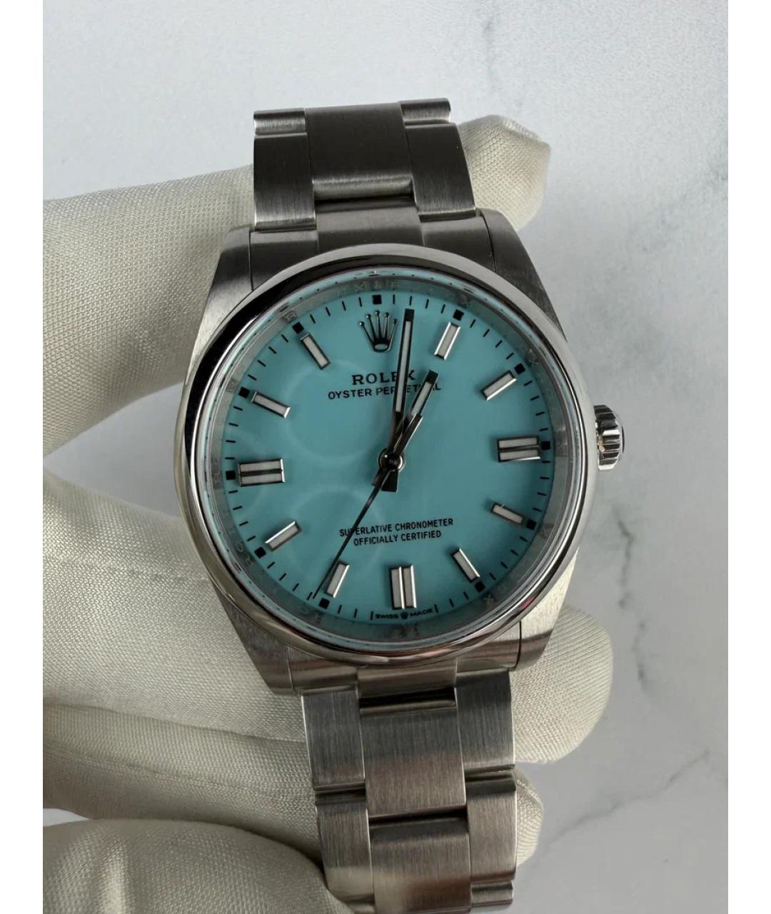 ROLEX Голубые металлические часы, фото 2