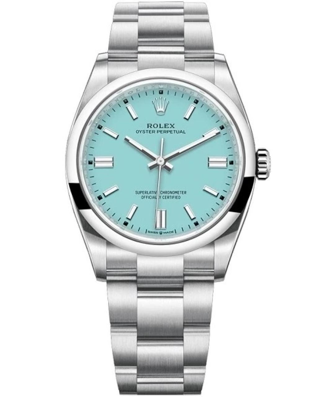 ROLEX Голубые металлические часы, фото 1