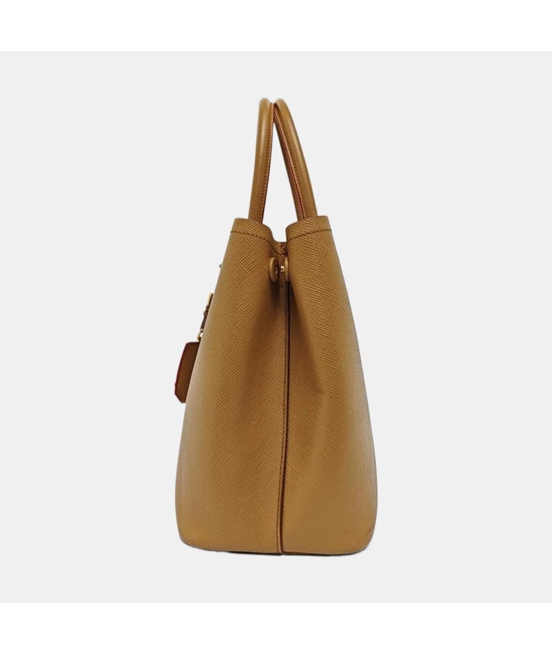 PRADA Коричневая кожаная сумка с короткими ручками, фото 2