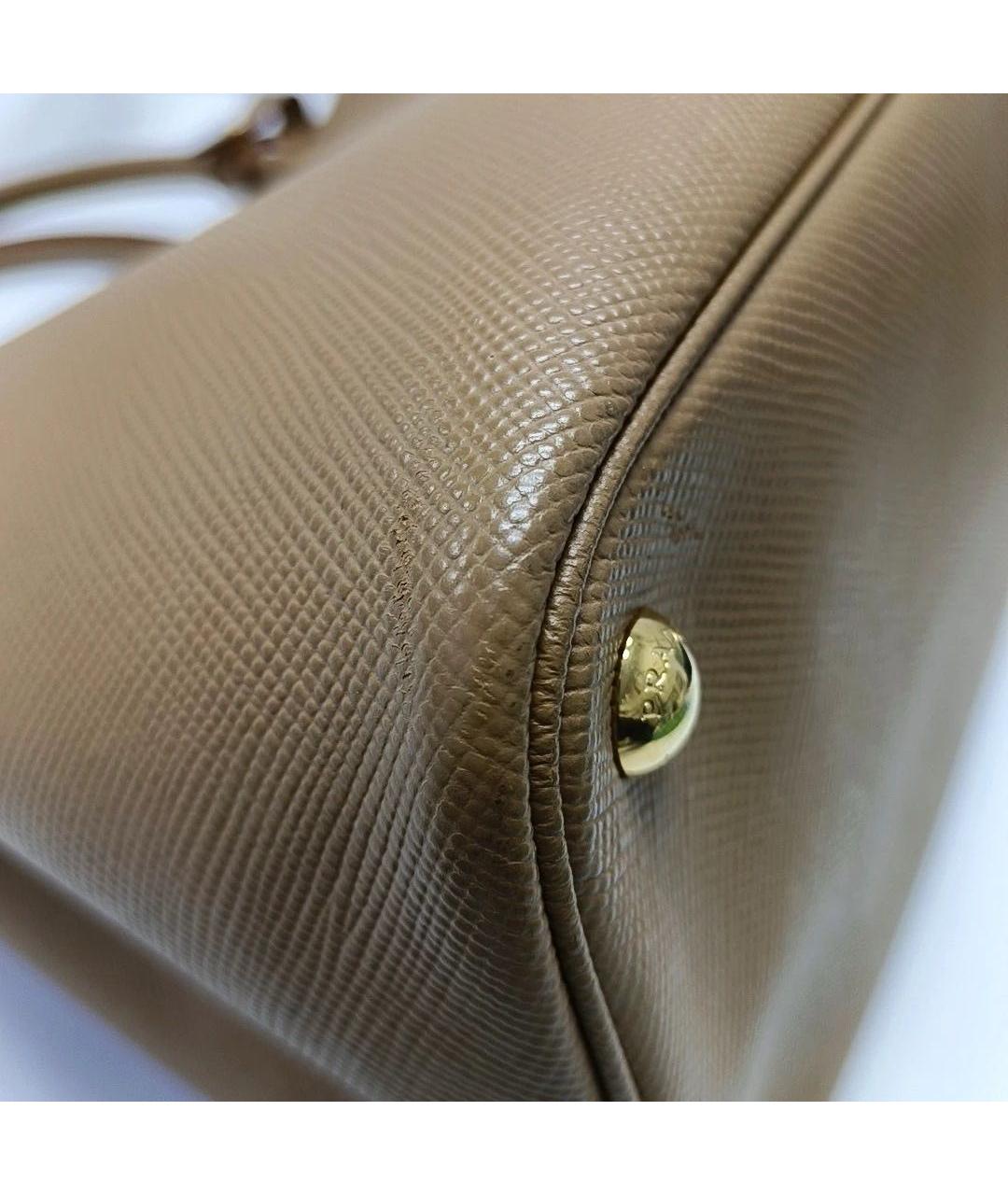 PRADA Коричневая кожаная сумка с короткими ручками, фото 8