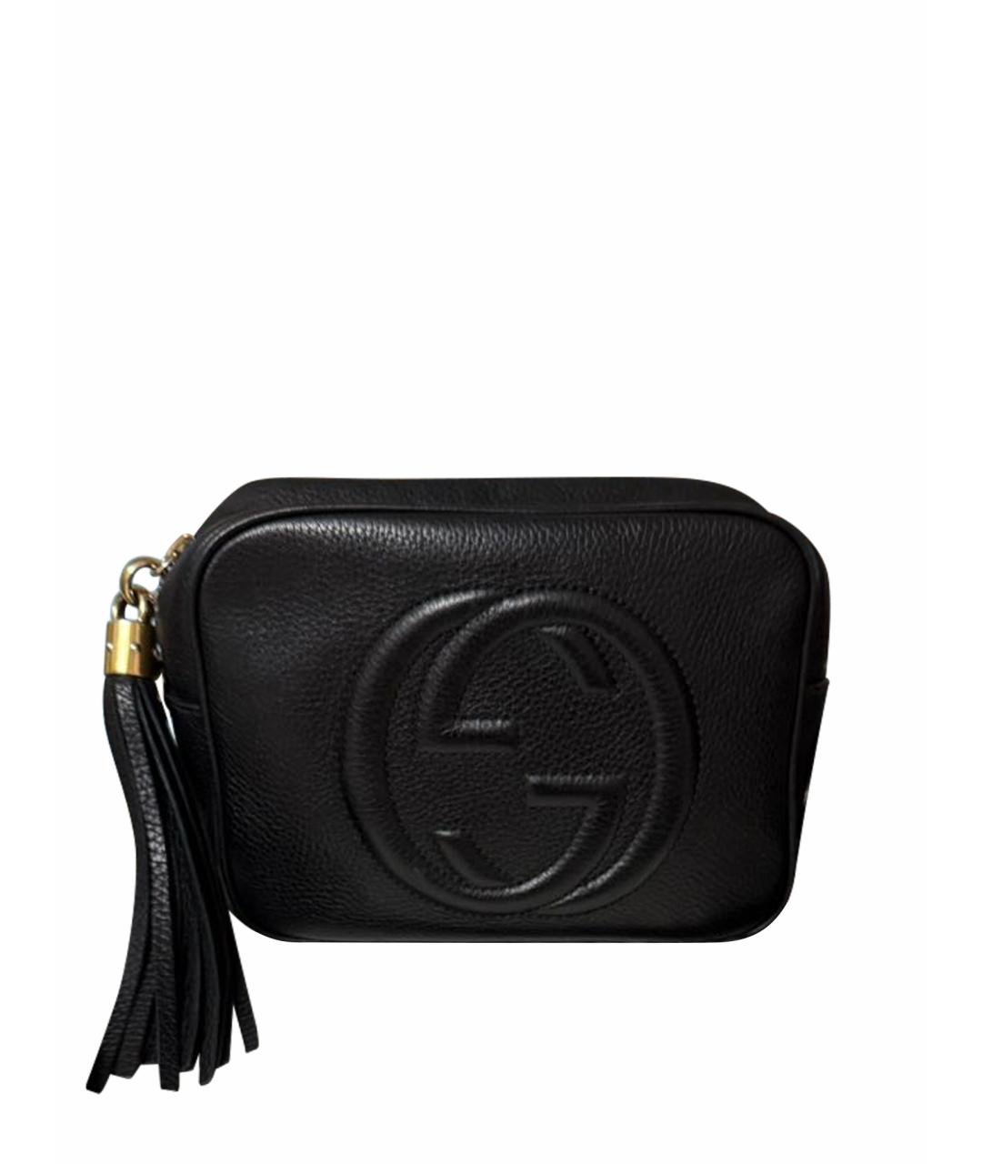 GUCCI Черная кожаная сумка через плечо, фото 1