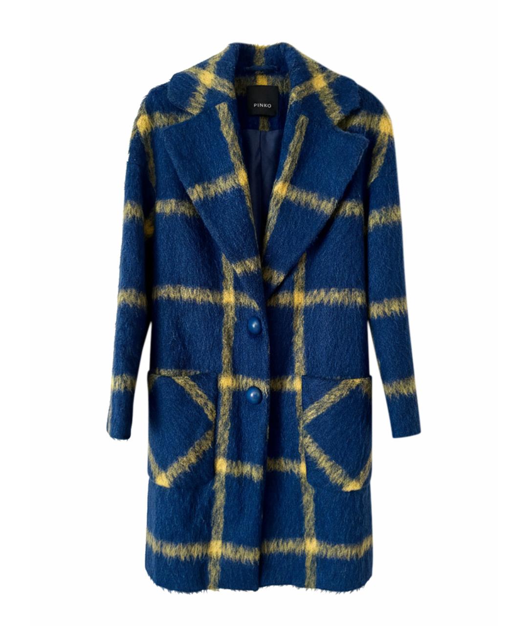 PINKO Синее шерстяное пальто, фото 1