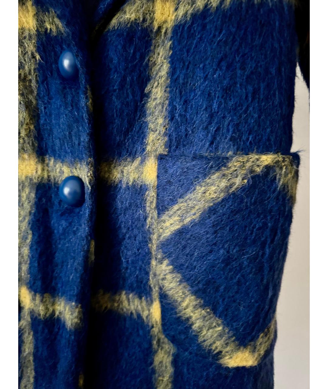 PINKO Синее шерстяное пальто, фото 7