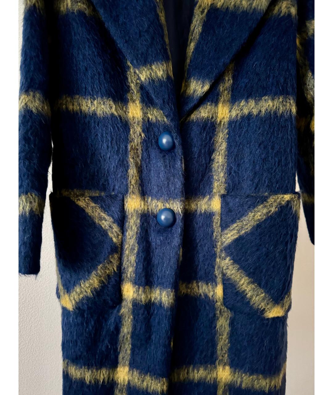 PINKO Синее шерстяное пальто, фото 6