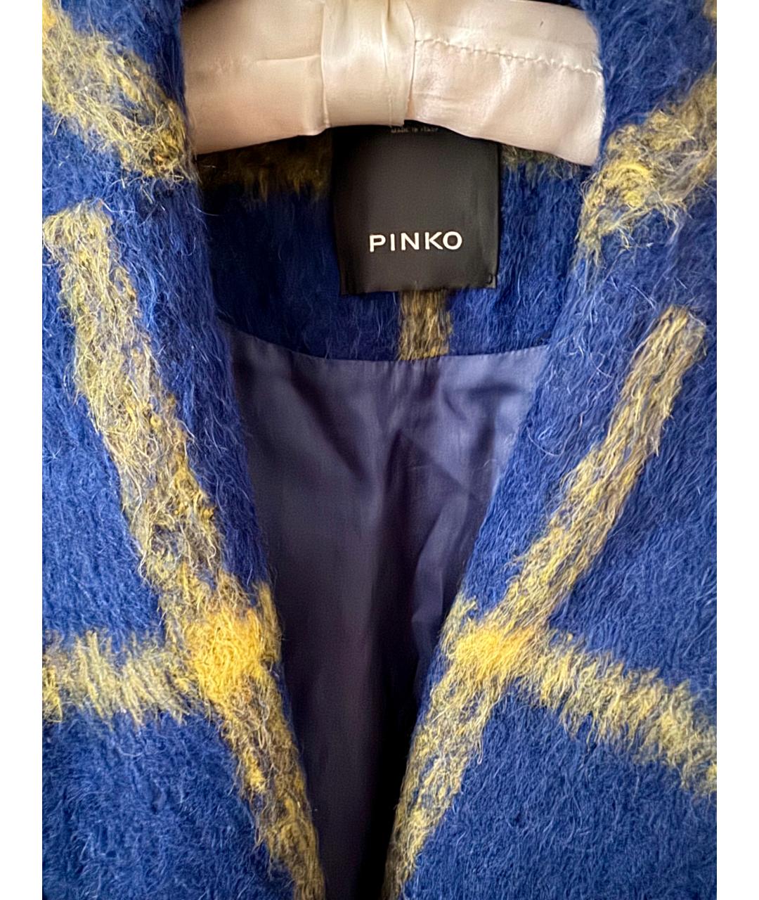 PINKO Синее шерстяное пальто, фото 4
