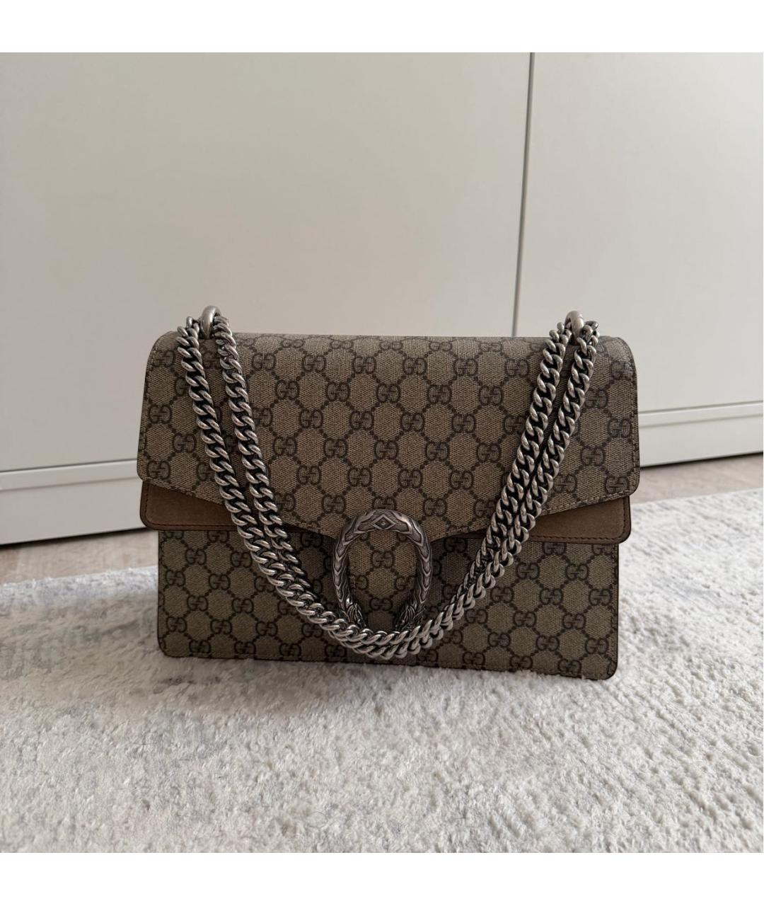 GUCCI Коричневая тканевая сумка через плечо, фото 2