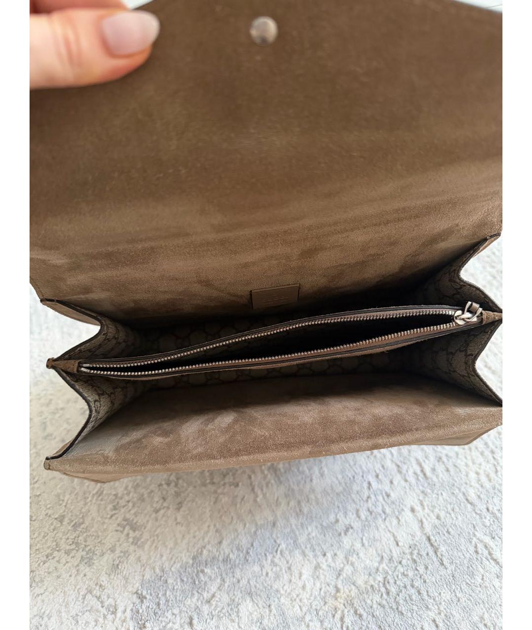 GUCCI Коричневая тканевая сумка через плечо, фото 4