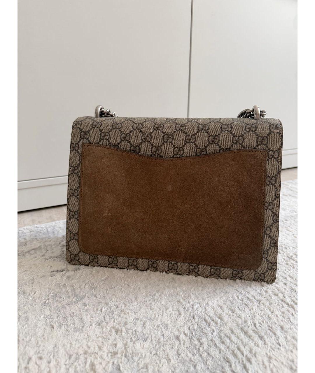 GUCCI Коричневая тканевая сумка через плечо, фото 8