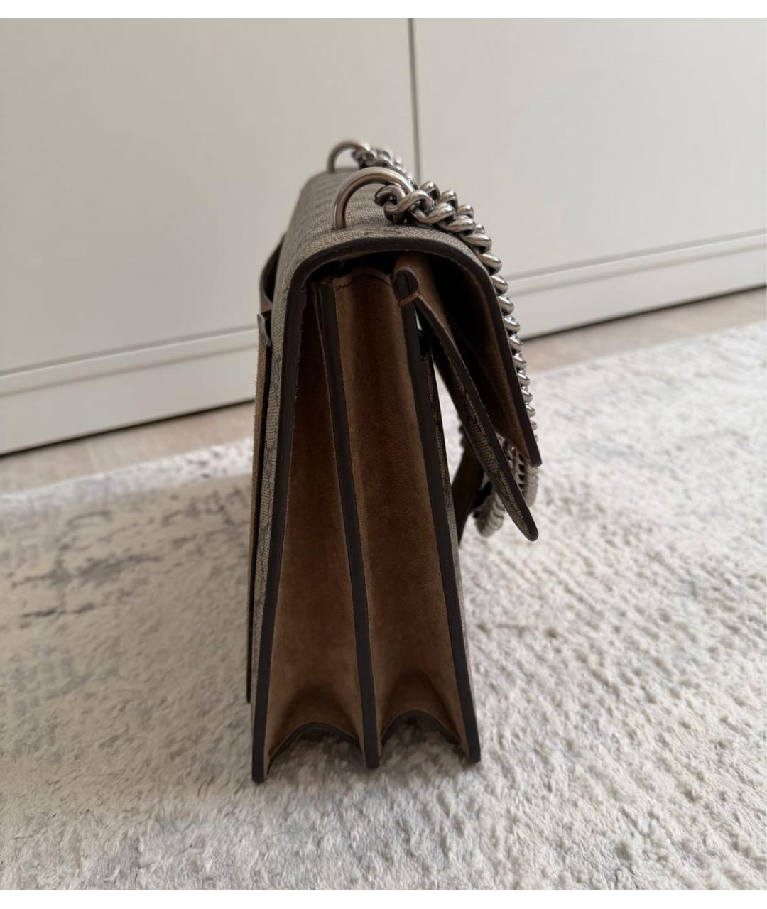GUCCI Коричневая тканевая сумка через плечо, фото 3