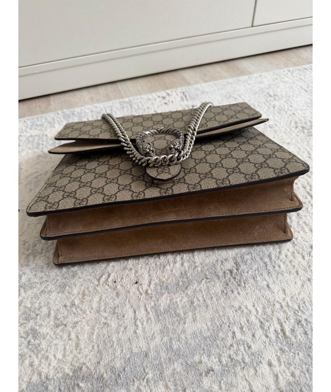 GUCCI Коричневая тканевая сумка через плечо, фото 6