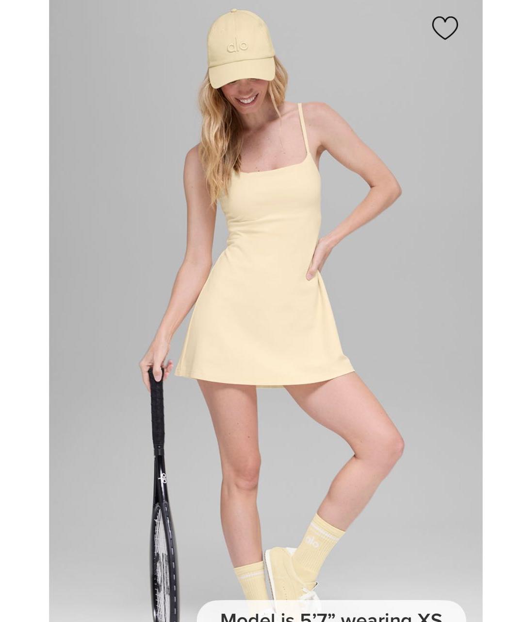 ALO YOGA Желтое полиэстеровое платье, фото 9