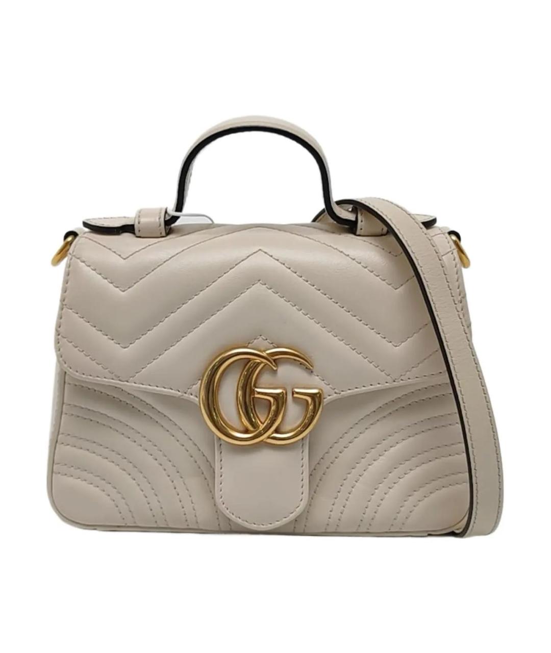 GUCCI Бежевая кожаная сумка через плечо, фото 9