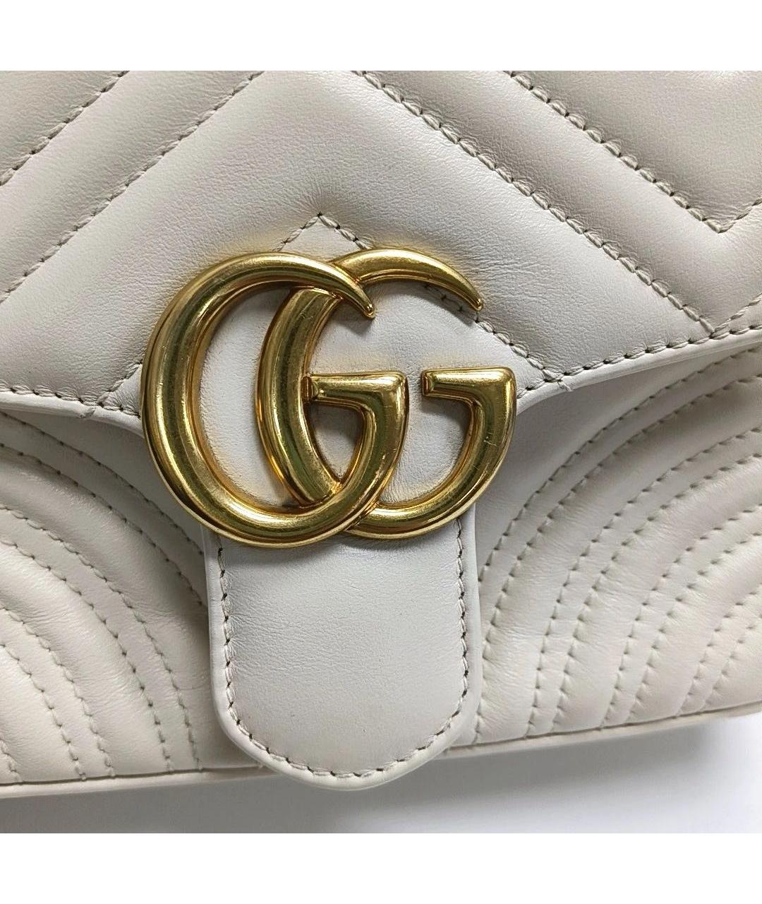 GUCCI Бежевая кожаная сумка через плечо, фото 6