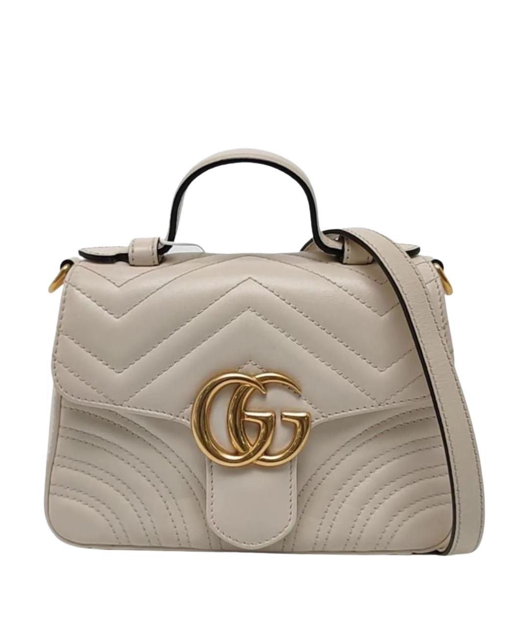 GUCCI Бежевая кожаная сумка через плечо, фото 1