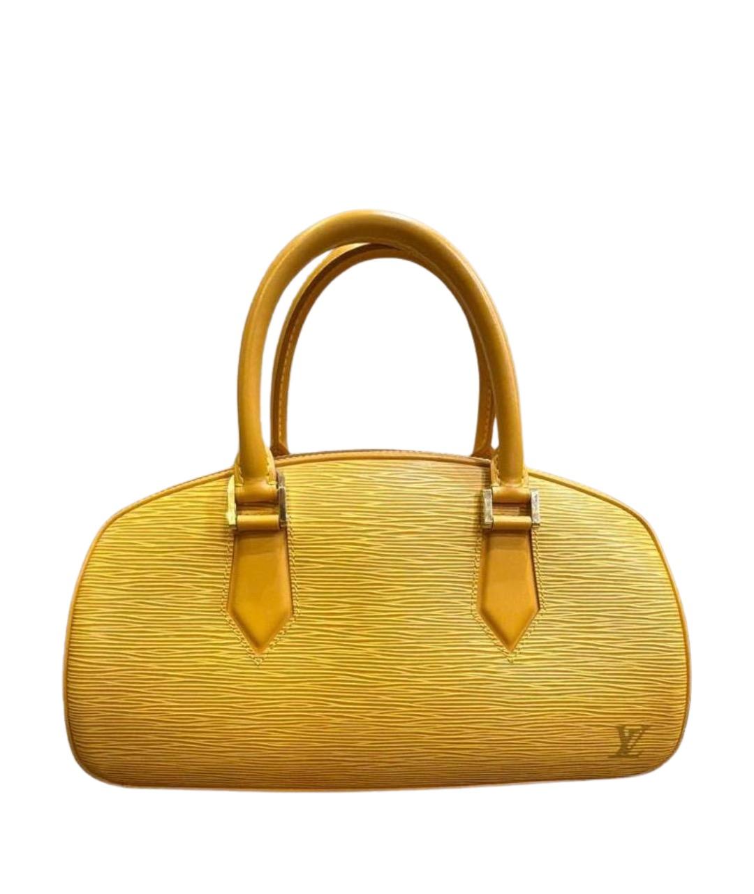 LOUIS VUITTON Горчичная кожаная сумка с короткими ручками, фото 1