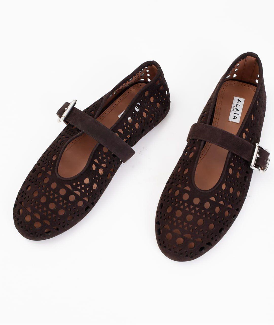 ALAIA Коричневые кожаные балетки, фото 2