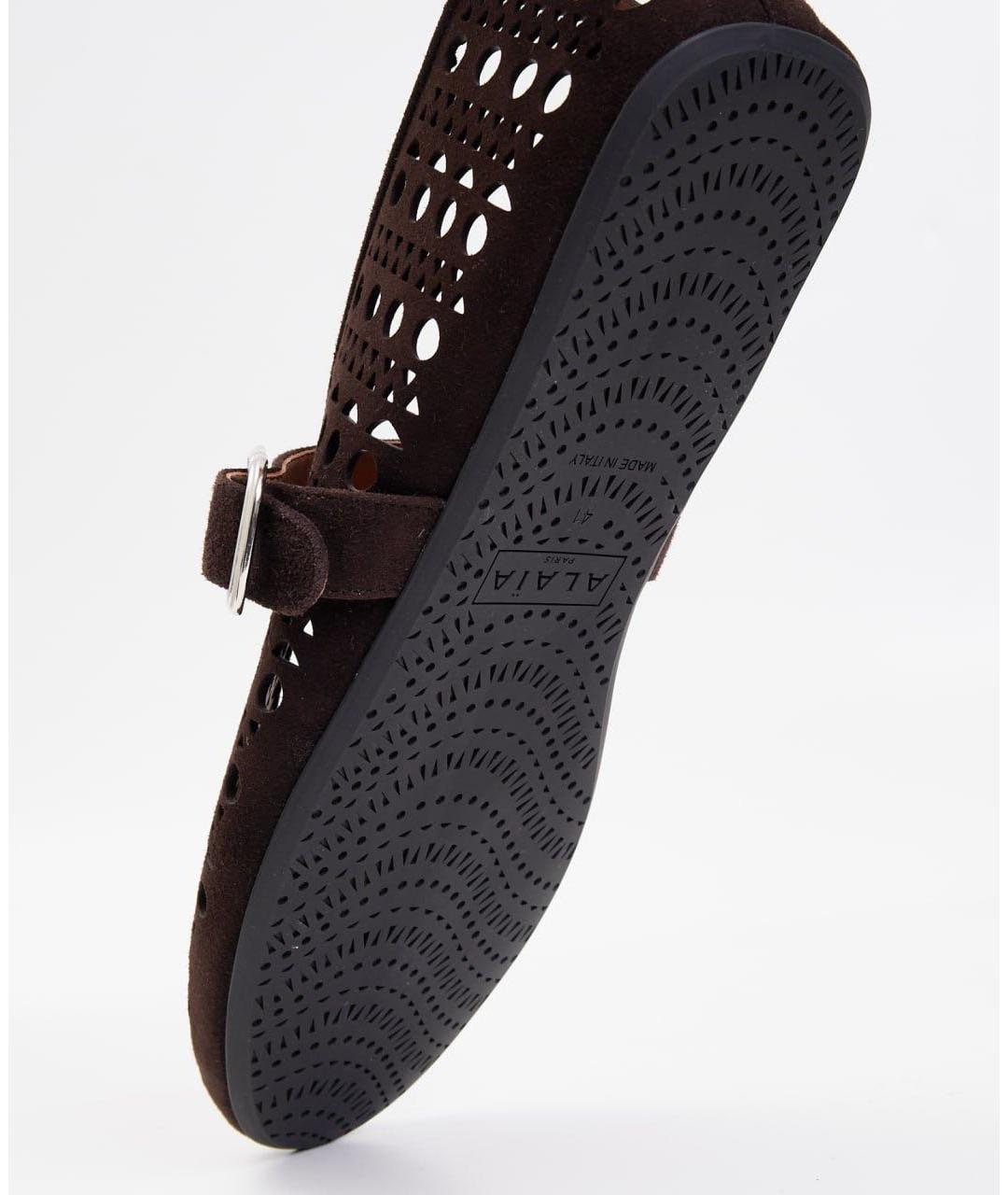 ALAIA Коричневые кожаные балетки, фото 4